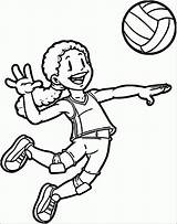Coloring Sports Volleyball Kids Pages Clipart Playing Player Color Printable Clip Aang Cliparts Print Fun Library 2229 Recognition Develop Ages sketch template