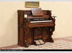 Worcester MA Victorian 1890 Antique Walnut Pump or Reed Organ