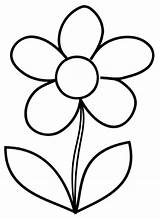 Flower Coloring Printable Simple Blossoms Bursting Template Sheet sketch template