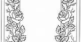 Rose Coloring Border Flowers sketch template