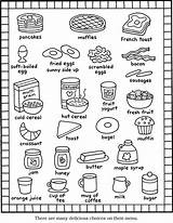 Coloring Food Pages Breakfast Menu Kids Color Printable Books Items English Sheet Cute Rocks Cat Inglese Pizza Da Recipes Doverpublications sketch template