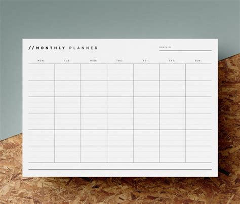 blank monthly planner printable  month calendar monthly etsy