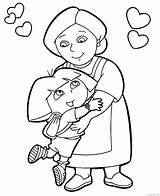 Dora Coloring Pages Coloring4free Grandmother Doras Related Posts Printable Swiper sketch template