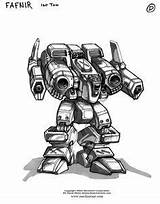 Mech Mecha Robots Mechwarrior Mechas Science Battletech sketch template