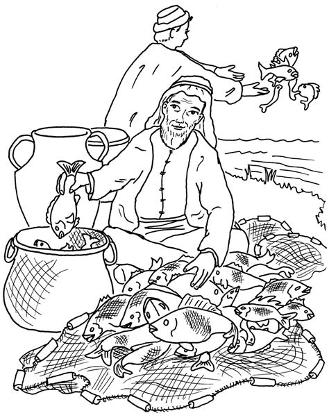fishers  men coloring pages printable activity shelter