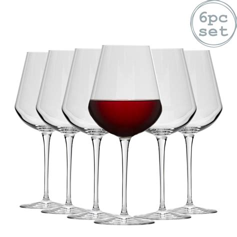 Large Wine Glasses Bormioli Rocco Inalto Uno Stemmed Red