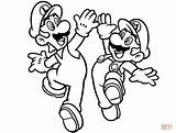 Coloring Luigi Mario Pages Printable Paper Drawing sketch template