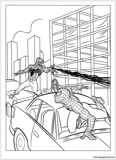 spiderman  venom image  coloring page  printable coloring pages