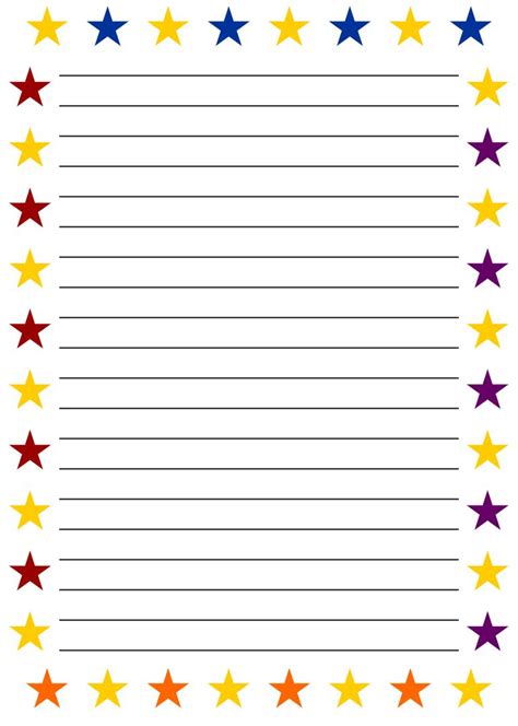 printable lined writing paper  borders
