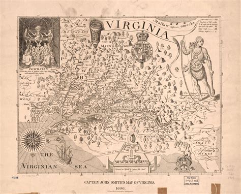 captain john smiths map  virginia historic jamestowne