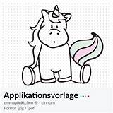 Einhorn Pummeleinhorn Basteln Schrumpffolie Applikationsvorlage Einladungskarten Malvorlage Applikation Zeichnen Patrol Paw Ausmalen Niedliches Pferde Kissen Bügelbild Cameo sketch template