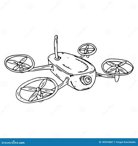 quadrocopter drone sketch vector illustration cartoondealercom