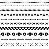 Tribal Border Borders Dividers Geometric Patterns Inch Etsy Commercial Small Digital Pattern Lines Use Scrapbooking Cute Paper Choose Board sketch template