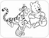 Pooh Coloring Piglet Tigger Pages Winnie Roo Disneyclips Eeyore Hanging Friends Funstuff sketch template