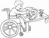 Wheelchair Clipart Coloring Pages Reading Children Park Library Cliparts Color Clip State sketch template