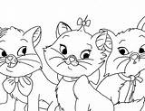 Aristocats Coloring Pages Gatti Egiziani Berlioz Toulouse Marie Getcolorings sketch template