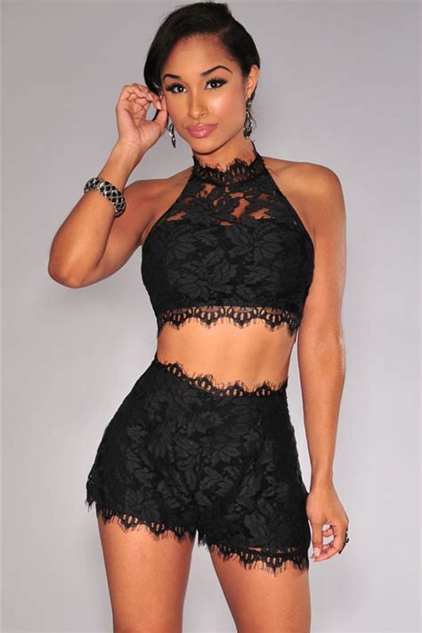2015 Summer Style Crop Top And Shorts Set Sexy 2 Piece Set Women Club