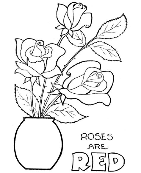 coloring pages red rose coloring pages