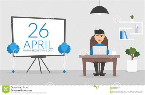 office room on april 26 happy secretary`s day