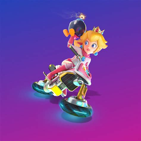 mario kart 8 deluxe art princess peach by chow11 on deviantart