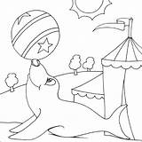Coloring Seal Cute Circus Library Clipart Pages sketch template