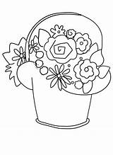 May Coloring Basket Flower Pages Clipart Bouquet Flowers Mothers Printable Color Sheets Print Colour Things Clip Cliparts Colouring Baskets Swimming sketch template