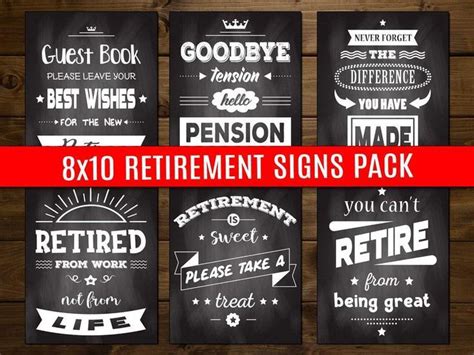 retirement signs  pack chalkboard retirement party signs etsy