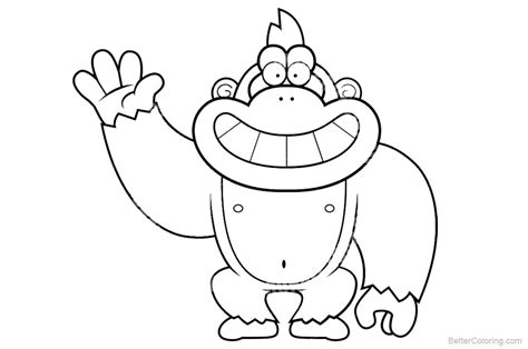 gorilla coloring pages cartoon style  printable coloring pages