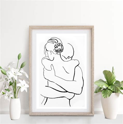 Ink Prints Line Drawing Minimalist Sex Drawing Couple Art Nude Etsy Uk