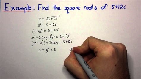 hsc maths ext complex numbers finding square roots  complex numbers youtube