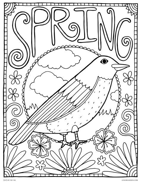 spring coloring pages  adults printable      cold