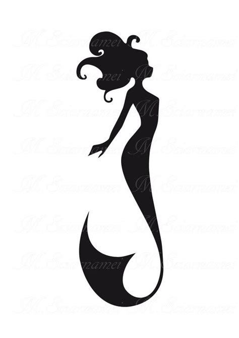 Mermaid Drawings Mermaid Tattoos Art Drawings Silhouette Stencil