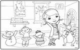 Doc Mcstuffins Coloring Pages Printable Dancing Friends Her sketch template