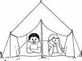 Camping Coloring Kids Wecoloringpage sketch template