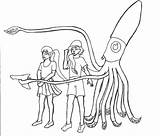 Coloring Squid Pages Print Kids Color sketch template