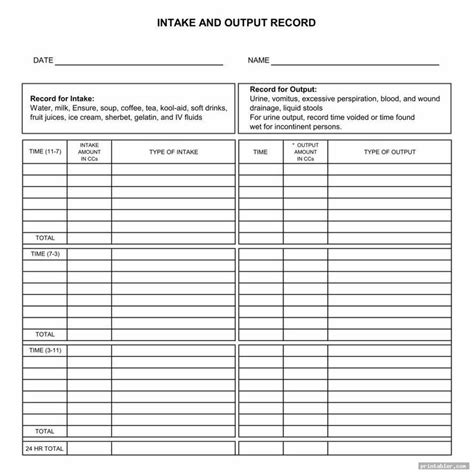 printable fluid intake charts image  gridgitcom chart fluid