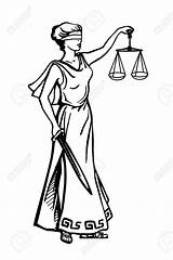 Justice Lady Scales Drawing Statue Sword Cartoon Drawings Holding Getdrawings Illustration Themis Goddess Vintage Easy Choose Board sketch template