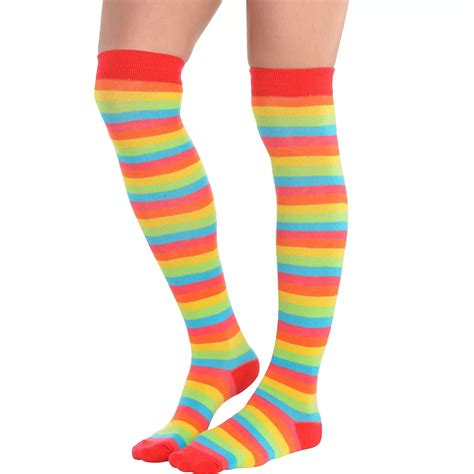Rainbow Striped Knee High Socks Party City Canada