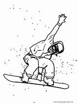 Coloring Pages Snowboard Snowboarding Sports Color Olympic Sheets Found Printable Template sketch template