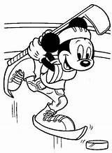Coloring Pages Mouse Mickey Hockey sketch template
