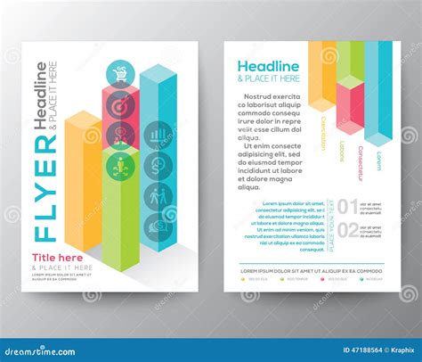 isometric shape design brochure flyer layout vector template stock vector illustration