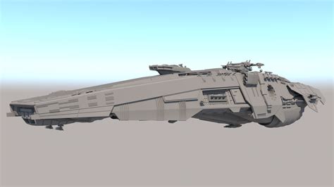 sci fi space battleship  model turbosquid