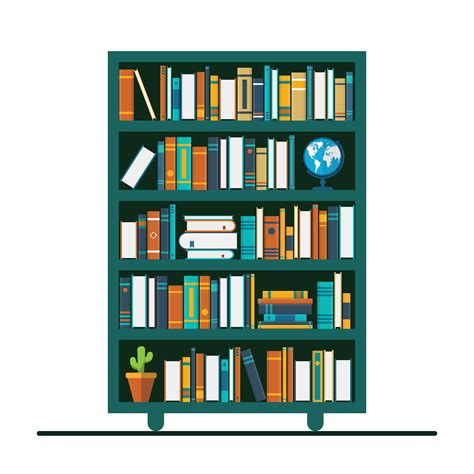 bookcase   books  vector art  vecteezy
