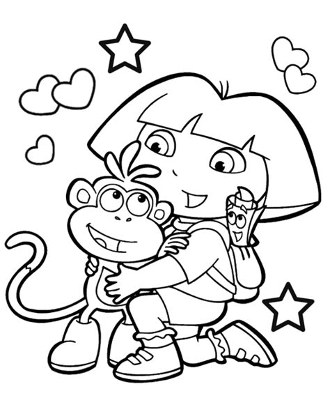 printable picture  dora boots coloring page