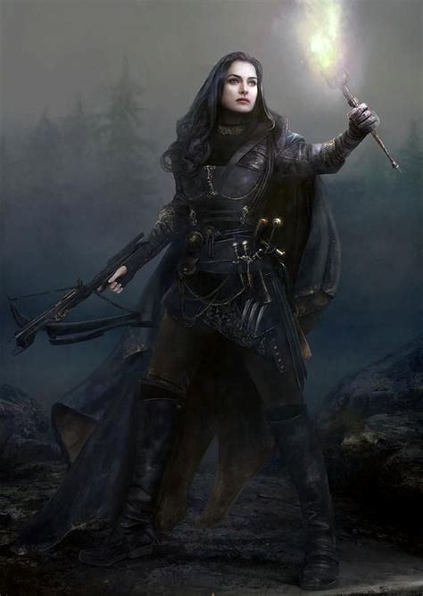 Female Human Leather Armor Crossbow Assassin Fighter Rogue