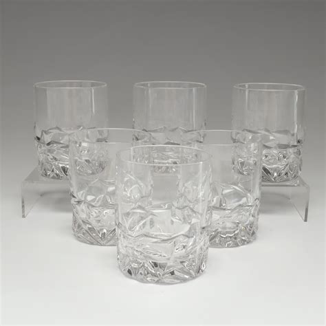 Tiffany And Co Crystal Rock Cut Double Old Fashioned Glasses Ebth