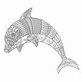 Dolphin Lineal Zentangle sketch template