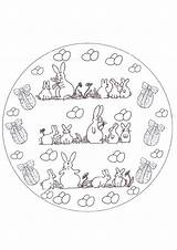 Mandala Easter Bunny Mandalas Coloring Color Pages Hellokids Print Online sketch template