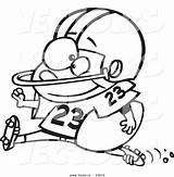 Football Cartoon Running Vector Coloring Players Player Clipart Drawings Halfback Outlined Drawing Draw Leishman Ron Royalty Getdrawings Panda Paintingvalley sketch template