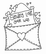 Valentine Clipart Envelope Coloring Pages Valentines Digital Clip Card Colouring Cards Cute Stamps Letters Envelopes Color Doodle Digi Cliparts Mail sketch template